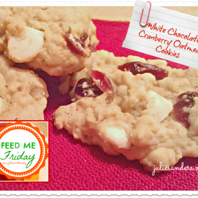White chocolate cranberry oatmeal cookies