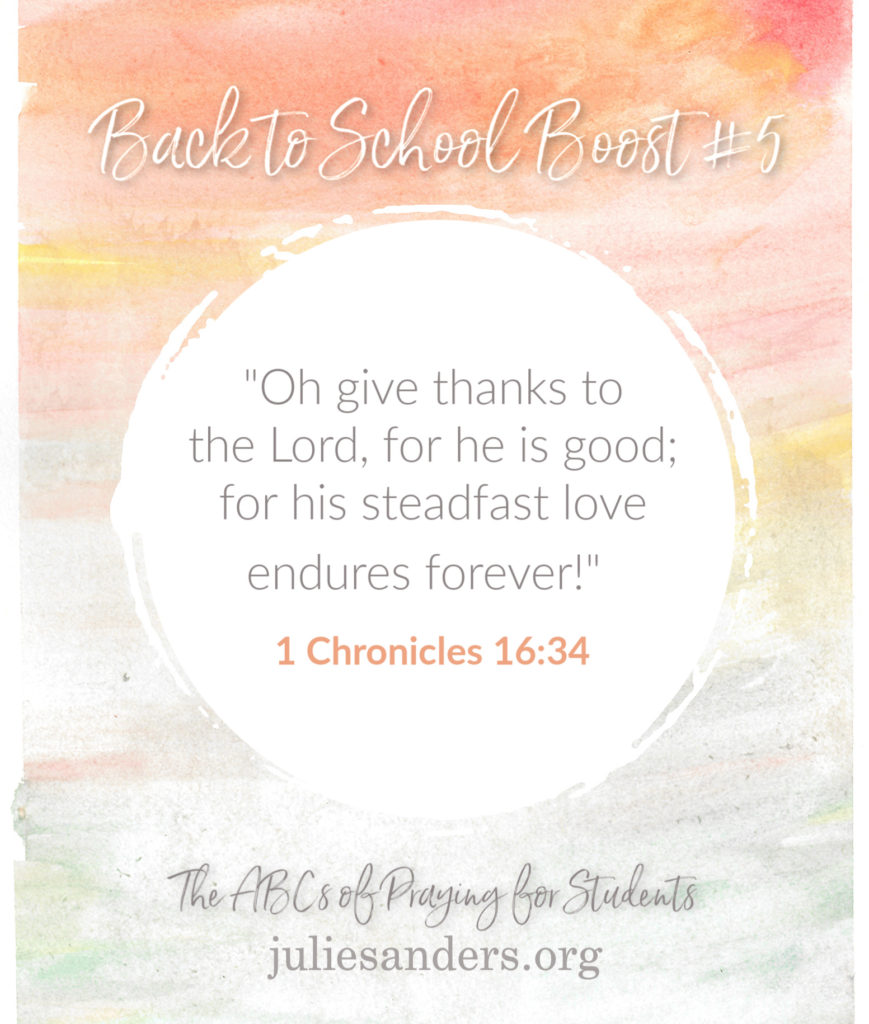 Thankfulness Back to School Bible Study Boost #5